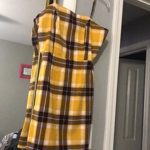 Yellow plaid dress